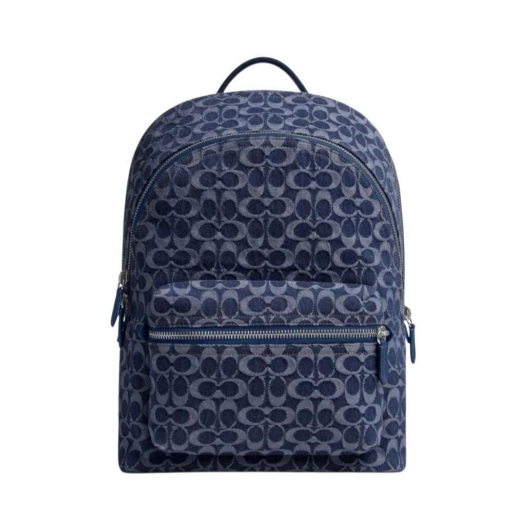 NWT Coach Carter Backpack In Monogrammed Denim